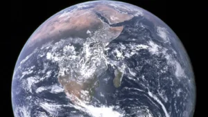 Global view of Earth representing international human rights and maritime transit