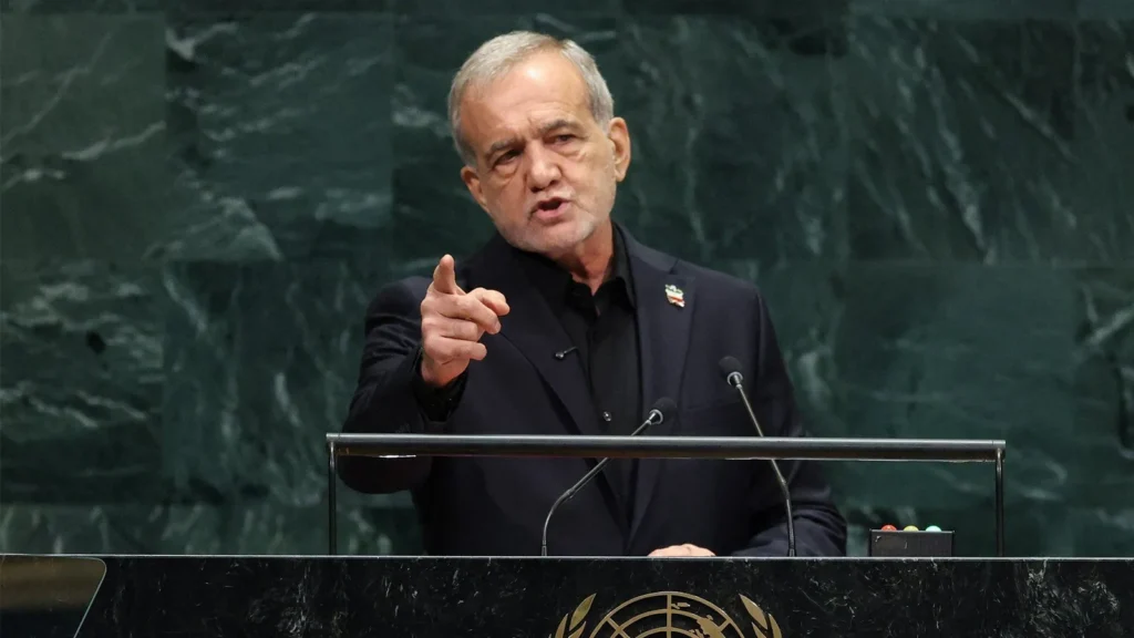 Pezeshkian brands US 'terrorist' state in defiant UN address